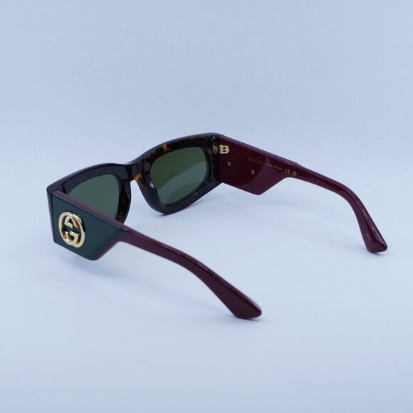 Exclusive Sale! Gucci GG1664S 002 Sunglasses - Havana Frame, Green Lenses main image 4